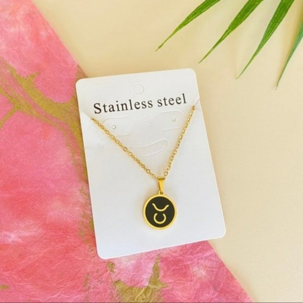 Taurus Zodiac Sign Charm Stainless Steel Necklace